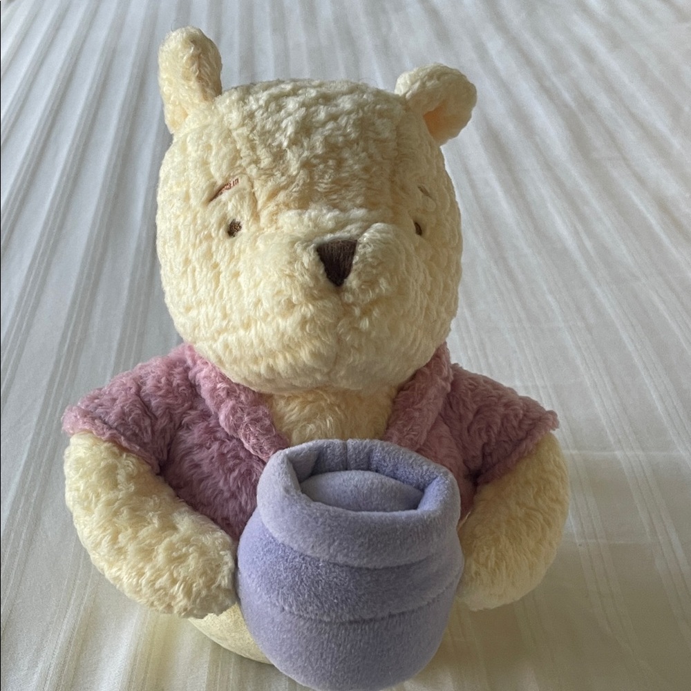 Disney Winnie The Pooh Classic Baby Roly Poly weeble wobble Chime bell plush 7"